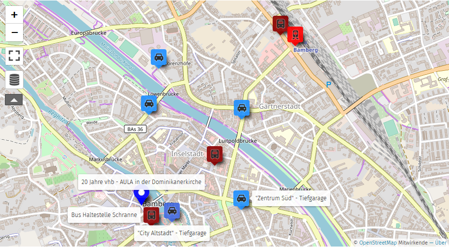 Karte AULA Uni Bamberg - © OpenStreetMap-Mitwirkende (CC BY-SA)